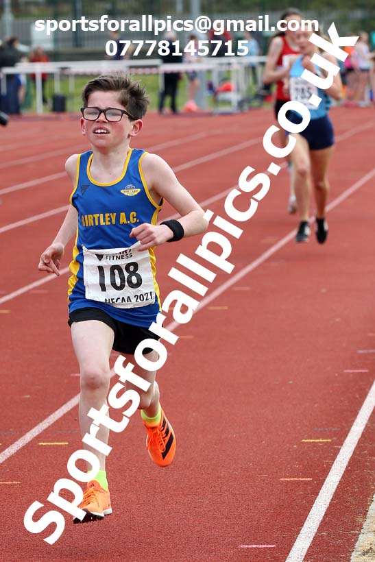 1500 metres, 2021 NECAA Middlesbrough Open Meting, Sunday, May 9th. Photo: David T. Hewitson/Sports for All Pics